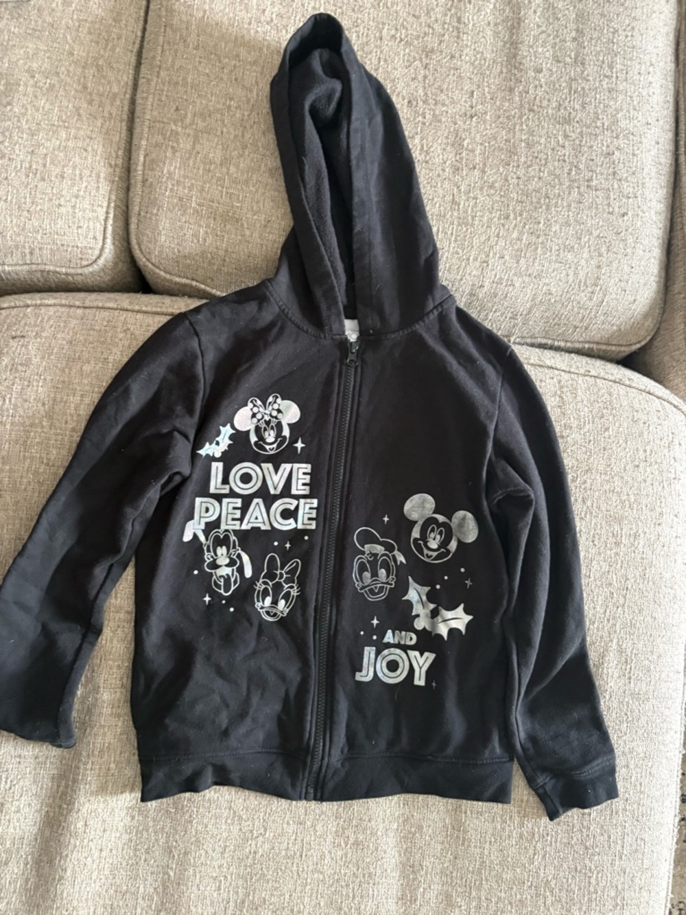 Disney Black Love Peace and Joy Character Zip Hoodie kids